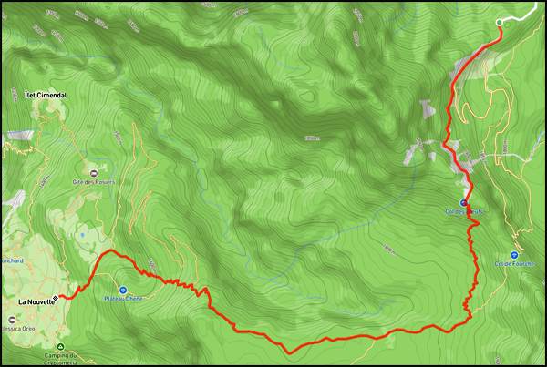 BD trace randonnée Col des Bœufs - La Nouvelle