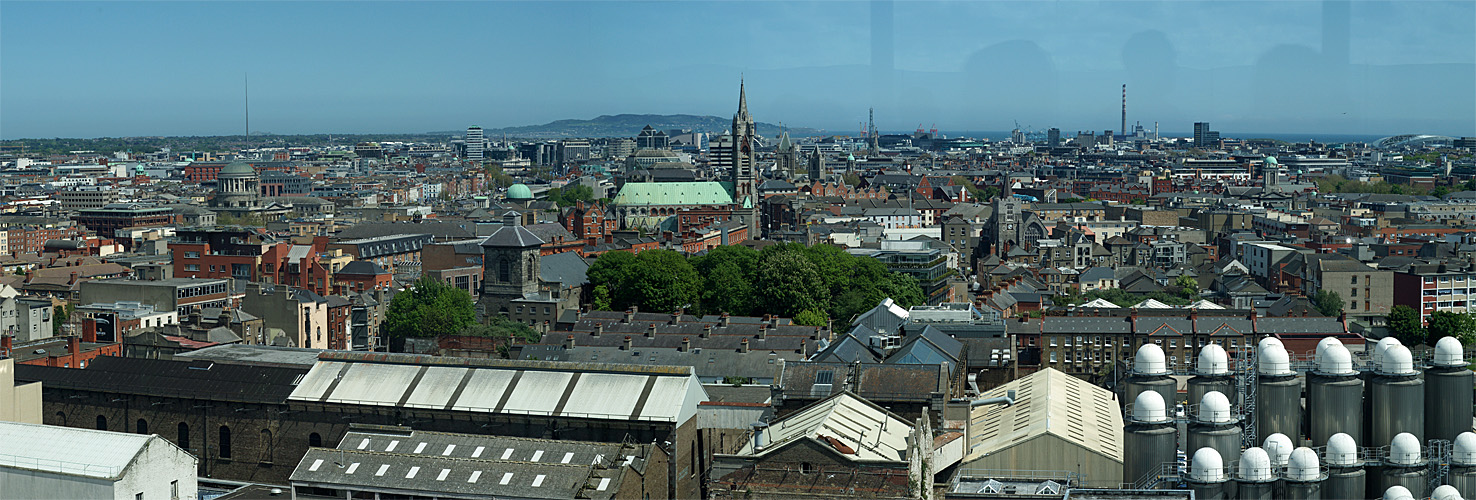 Photo panoramique de Dublin depuis le bar panoramique du [q]Guinness storehouse[q]