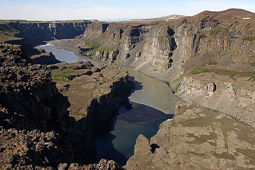 ISLANDE - Dettifoss (rive gauche)