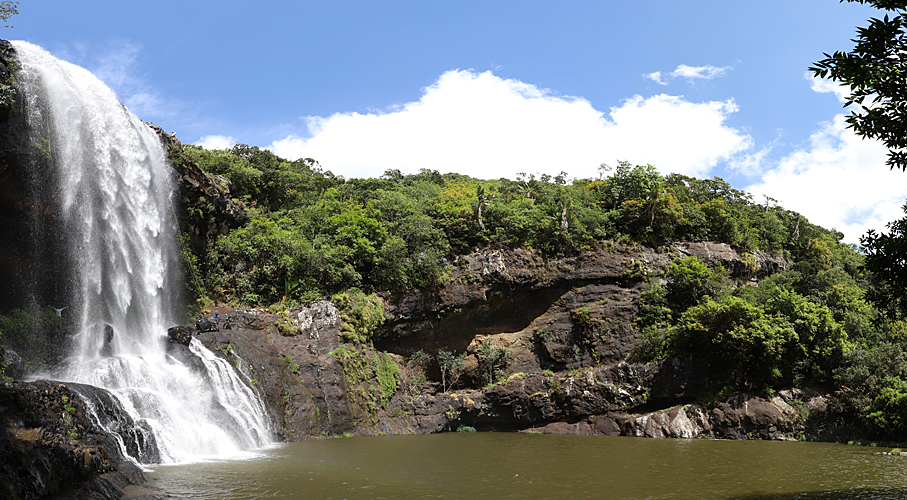 RODRIGUES & MAURICE - photo panoramique de la première des cascades de Tamarin (Maurice)