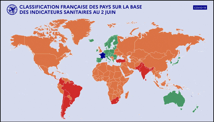 Carte des restrictions de voyage