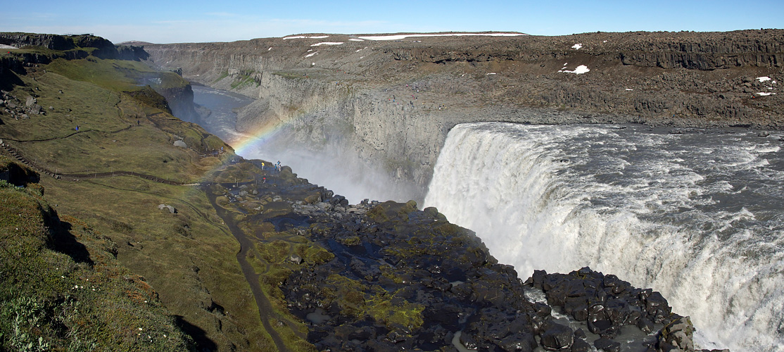 Photo panoramique des chutes de Dettifoss