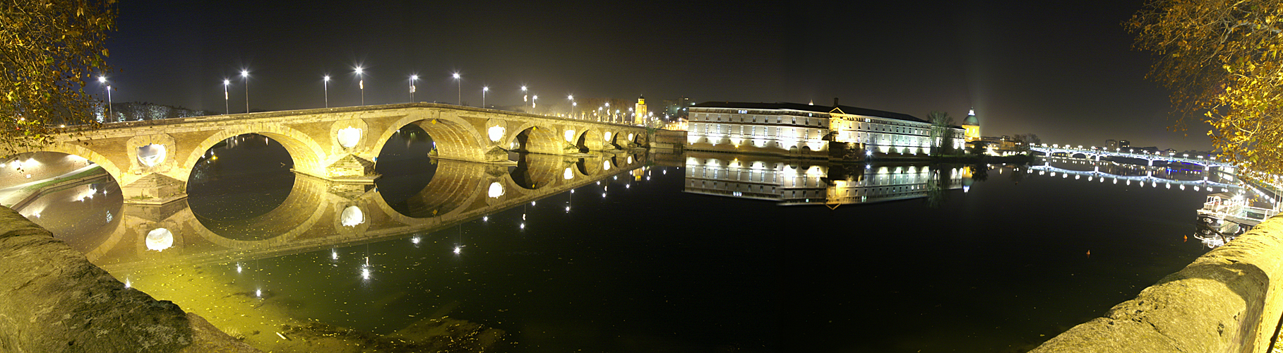Toulouse de Nuit - Pont neuf, Hôtel dieu, Hôpital de la Grave & le pont St Pierre