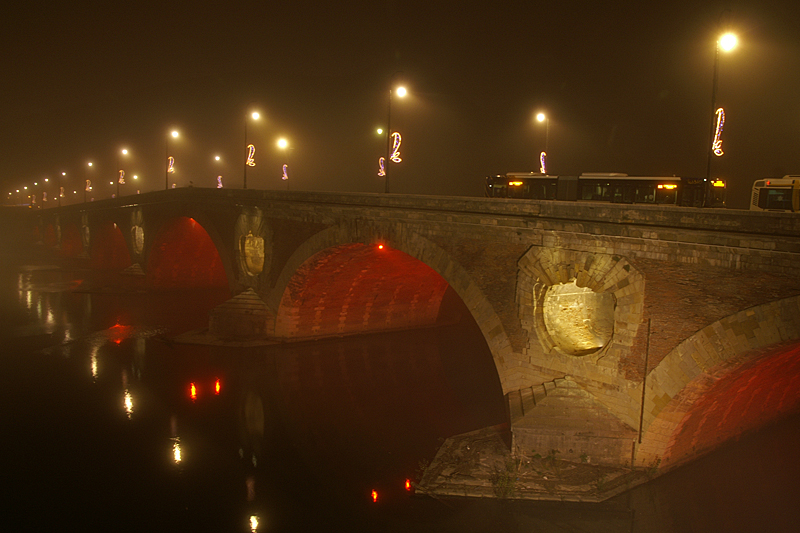 Toulouse de nuit - Pont neuf