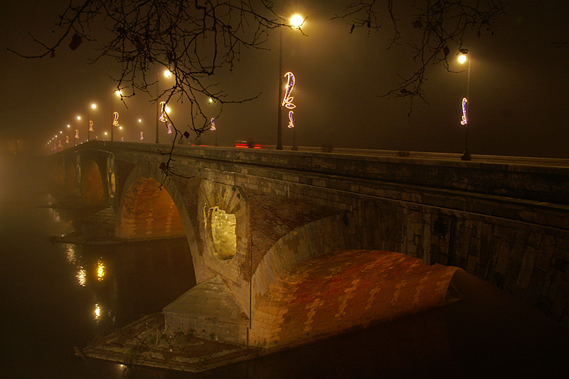 Toulouse de nuit - Pont neuf