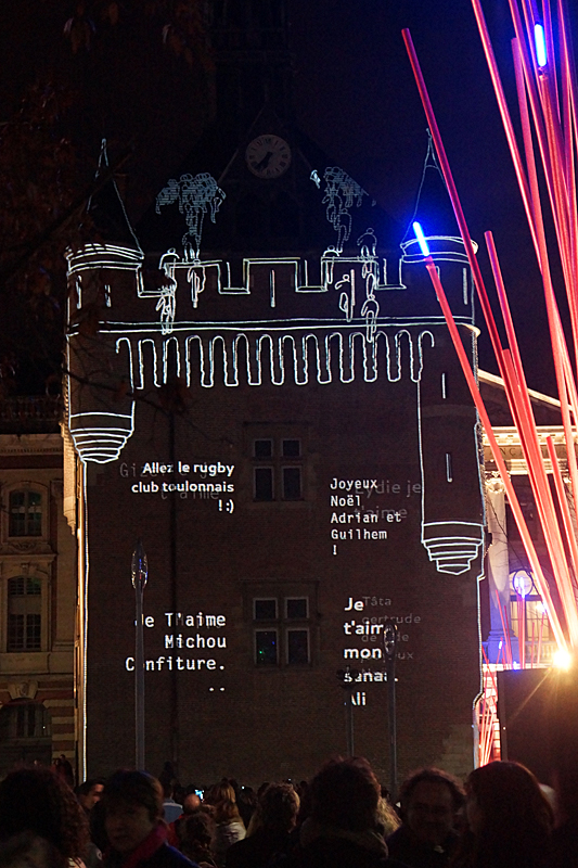 Crépuscule ! - Animations sur la façade du donjon du Capitole