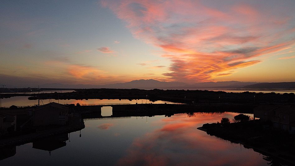 Noël à Leucate - Coucher de soleil sur l étang de Leucate