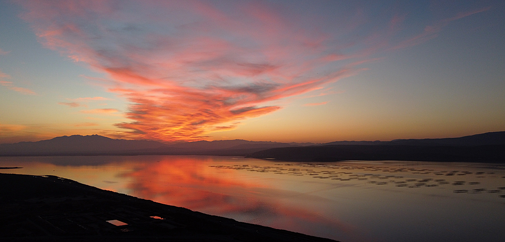 Noël à Leucate - Coucher de soleil sur l étang de Leucate