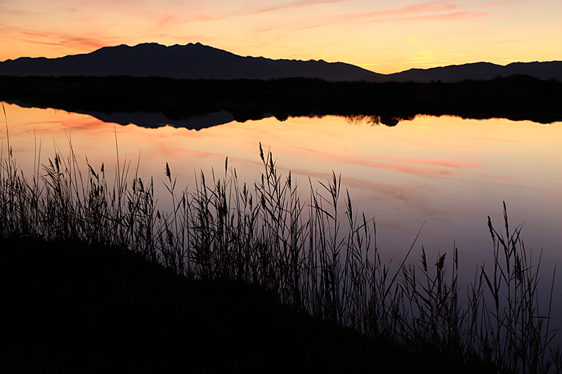 Couchers de soleil - Coucher de soleil sur l étang de Leucate et le Canigou