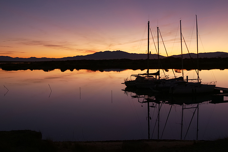 Couchers de soleil - Coucher de soleil sur Port-Leucate et le Canigou